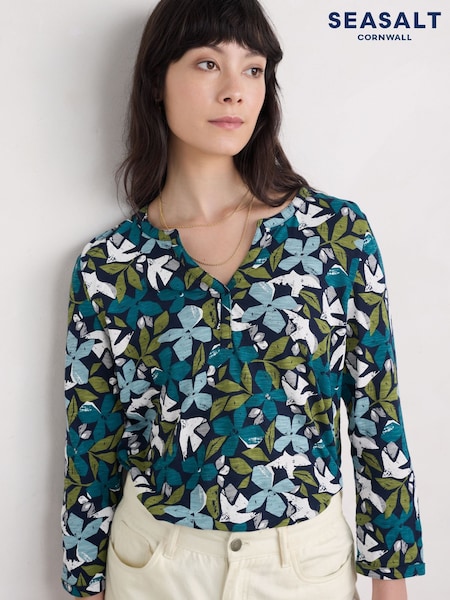 Seasalt Cornwall Waterflow Printed 100% Cotton Top (F25372) | 60 €