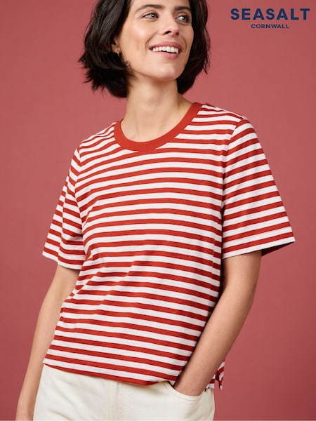 Seasalt Cornwall Copseland Striped 100% Organic Cotton T-shirt (F25374) | €30