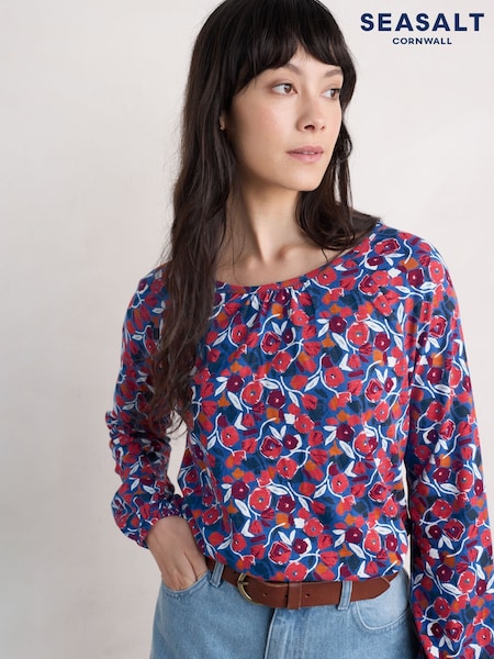 Seasalt Cornwall Sand Bar 100% Cotton Jersey Top (F25384) | 187 LEI