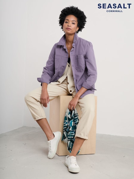 Seasalt Cornwall Long Field 100% Cotton Worker Jacket (F25394) | 469 LEI