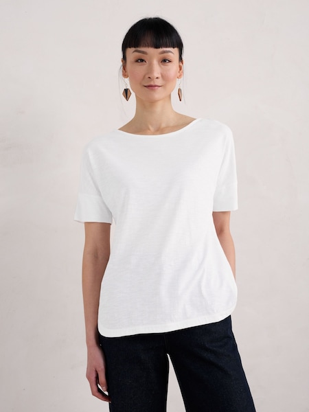 Seasalt Cornwall Bryher View 100% Cotton Boat Neck T-Shirt (F25402) | 42 €