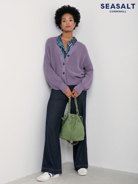 Violetti - Seasalt Cornwall Winding Creek 100% Organic Cotton Knit Cardigan (F25409) | €72