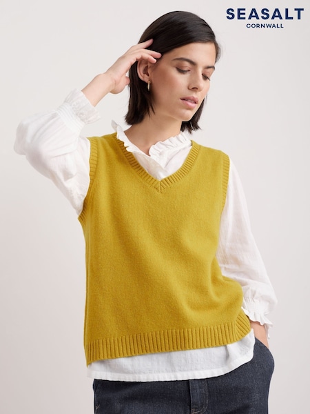 Seasalt Cornwall Yellow East View Knitted Vest (F25416) | €84