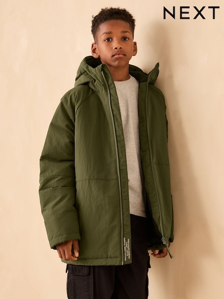 Khaki Green Shower Resistant Inner Wadded Coat (3-16yrs) (F25423) | 168 QAR - 218 QAR