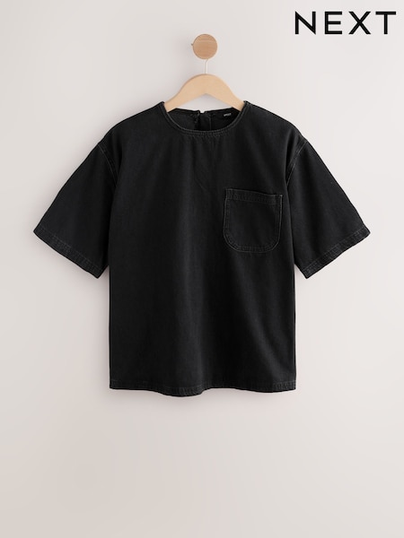 Washed Black Denim 100% Cotton T-Shirt (F25436) | € 41