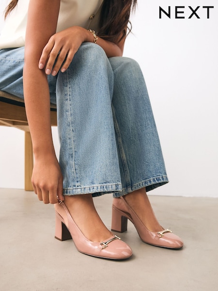 Nude Standard/Wide Fit Forever Comfort® Hardware Slingback Block Heels (F25488) | €47