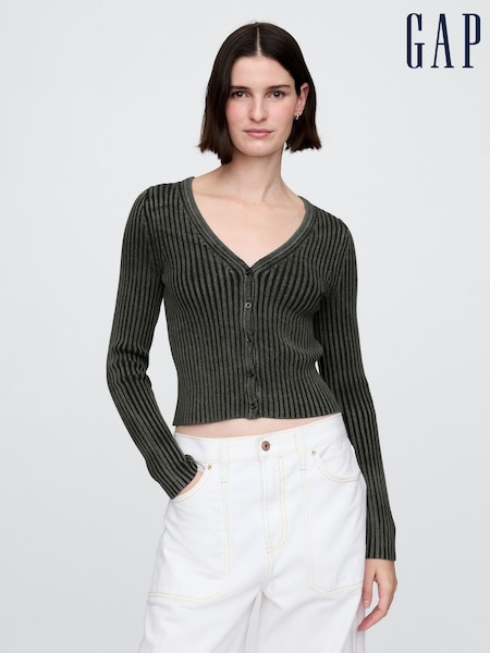 črna - Gap Cropped Plaited Rib Cardigan (F25509) | € 79