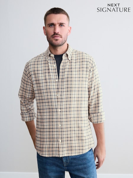 Ecru Signature Long Sleeve Check Shirt (F25541) | €54 - €60