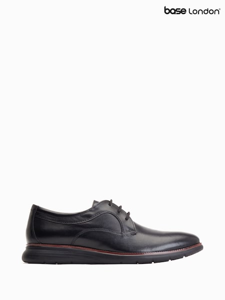 Musta - Base London Wing Lace-up Derby Black Shoes (F25601) | €129