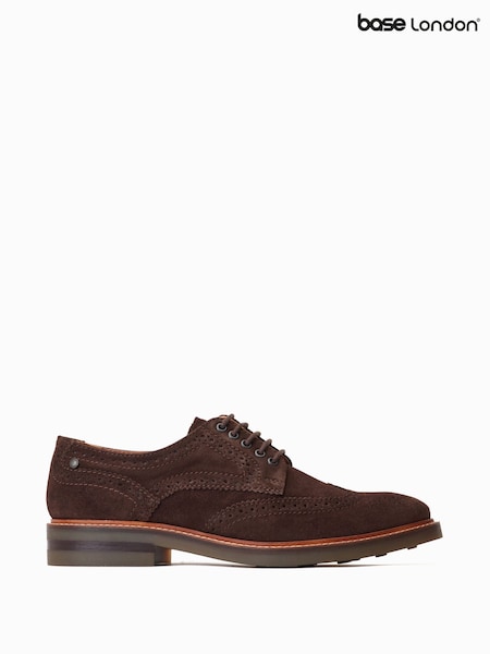 Maro - Base London Hatfield Lace-Up Brogue Brown Shoes (F25623) | 559 LEI