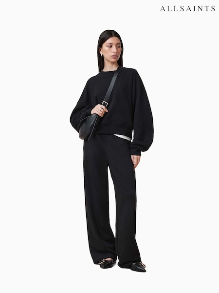AllSaints Black VIN Haven 100% Organic Cotton Sweatpants (F25667) | R$ 980