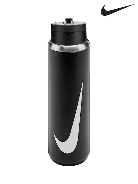 Nike Black Stainless Steel Recharge Staw Water Bottle 24oz / 710ml (F25701) | €50