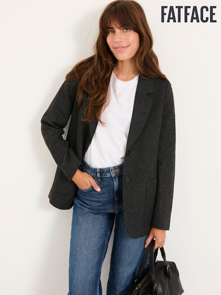 FatFace Etta Charcoal Grey Blazer (F25725) | AED641