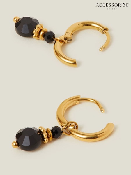 Accessorize 14ct Plated Bead Drop Huggie Hoop Earrings (F25744) | € 22