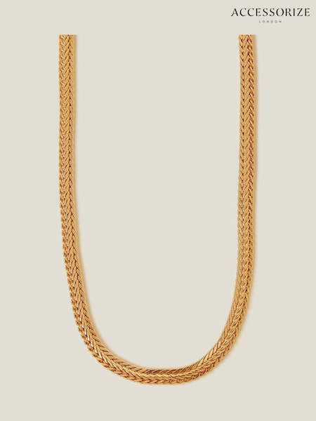 Accessorize Gold Tone 14ct Chunky Weave Chain Necklace (F25765) | €28
