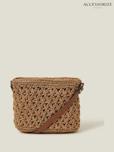 Accessorize Natural Raffia Cross-Body Bag (F25781) | kr400