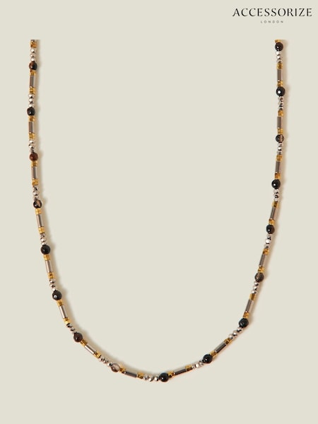 Accessorize Gold 14ct Plated Stainless Steel Mix Bead Necklace (F25790) | €25