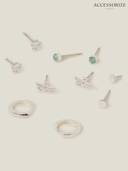 Accessorize Sterling Plated Bee Stud And Hoop Earrings 5 Pack (F25814) | kr380