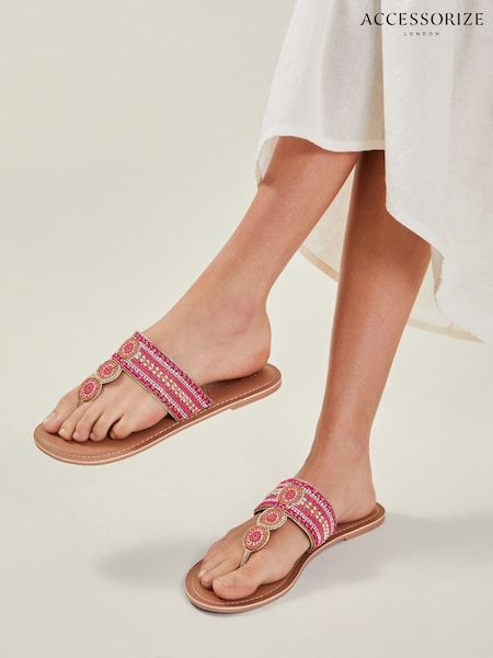 Accessorize Decorative Bead Circle Flip Flop Sandals (F25851) | 57 €