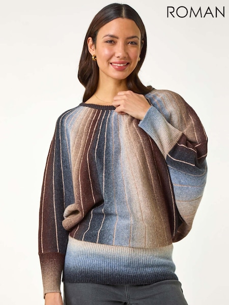 Roman Grey SpaceDye Sunray Knit Jumper (F25879) | AED349