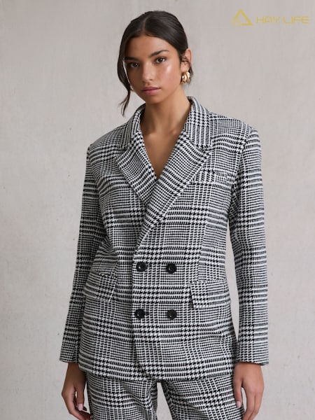 Hay Life Double Breasted Check Blazer (F26014) | €392