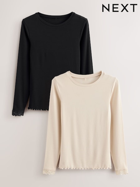 Neutral/Black ThermoGen Base Layer Long Sleeve Thermals 2 Pack (F26022) | R$ 330