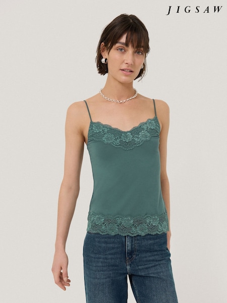 Jigsaw Light Blue Modal Lace Vest (F26058) | €40