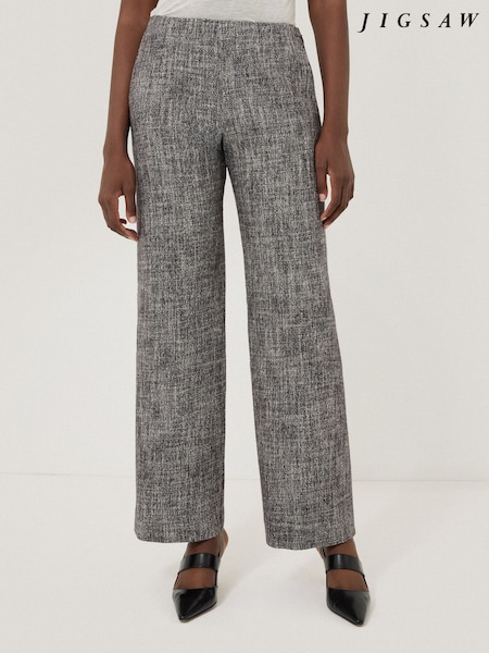 Jigsaw Grey Blake Boucle Trousers (F26063) | €276