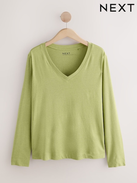 Verde - Cotton Modal Blend Slouch Long Sleeve T-Shirt (F26243) | R$ 105
