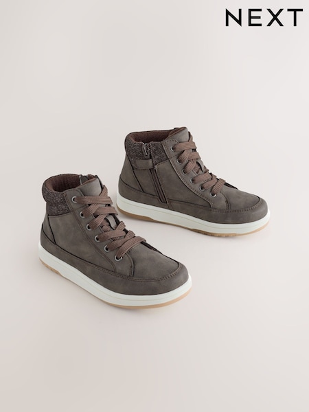 Chocolate Brown Warm Lined High Top Boots (F26254) | €39 - €45