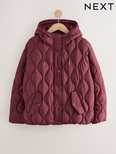 Berry Red Lightweight Quilted Jacket (F26256) | R$ 435
