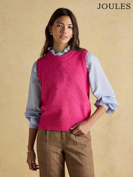Roz fucsia - Vestă tricotată Joules Holly (F26282) | 298 LEI