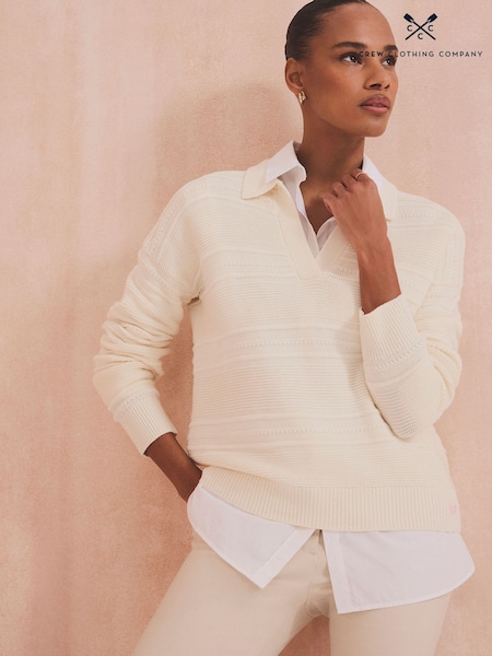 Crew Clothing Company White Tali Collared Jumper (F26391) | 3,304 UAH