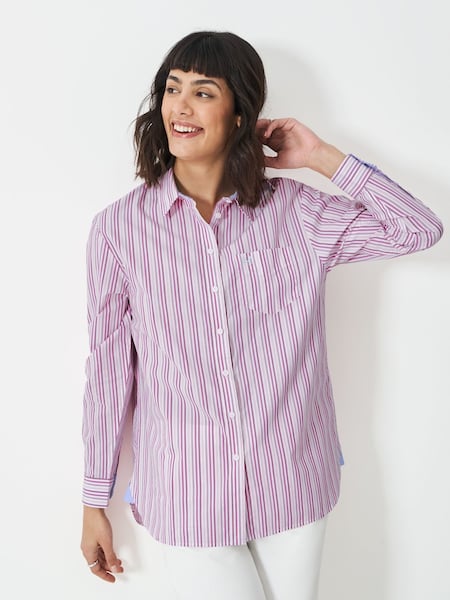 Crew Clothing Company Pink Relaxed Poplin 100% Cotton Shirt (F26408) | €84