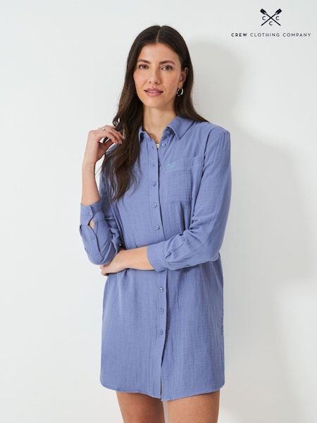 Crew Clothing Company Blue Rae Beach 100% Cotton Dress (F26410) | 292 QAR