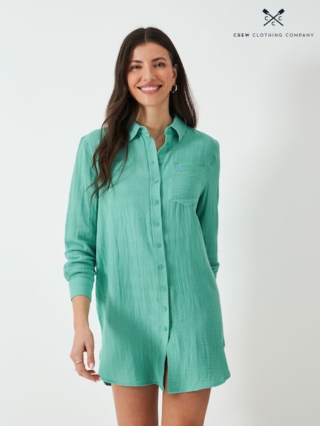 Verde - Rochie Crew Clothing Company Rae Beach 100% bumbac (F26415) | 439 LEI