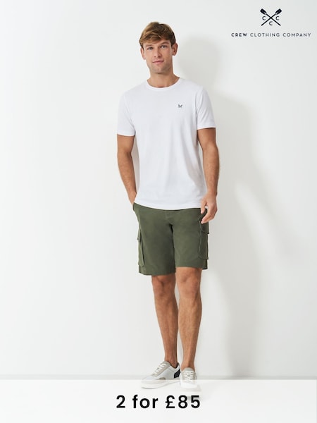 Crew Clothing Company Green Formby Stretch Cargo Shorts (F26427) | €90