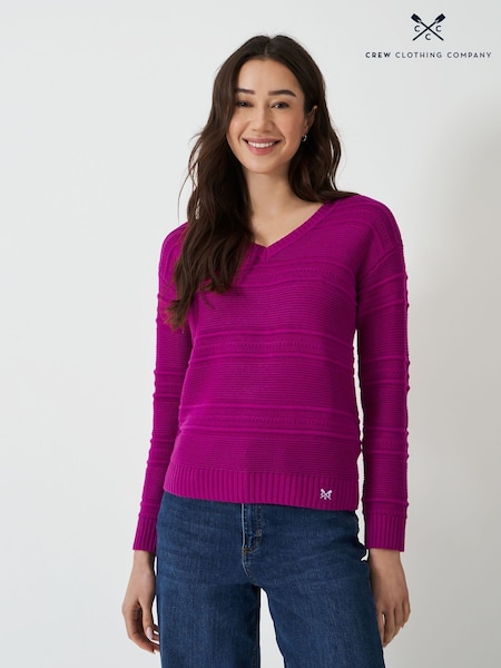 Crew Clothing Company Pink Tali V-Neck Jumper (F26440) | €62