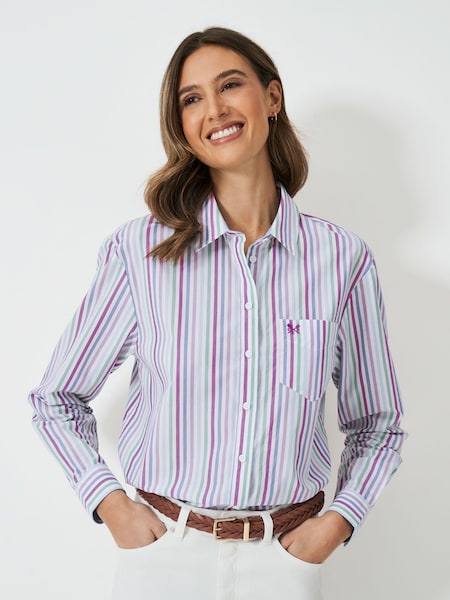 Crew Clothing Company Pink Relaxed Poplin 100% Cotton Shirt (F26445) | €84
