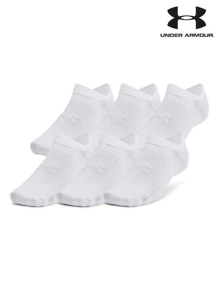 Under Armour White Essential No Show Socks 6 Pack (F26477) | €22.50
