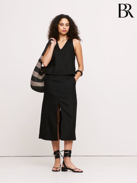 Negru - Banana Republic Lenjerie de pat Midi Fuste (F26516) | 633 LEI