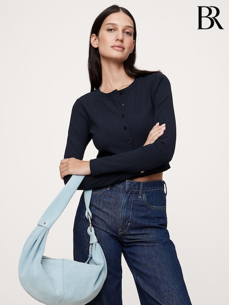 modra - Banana Republic Ribbed Cardigan Cropped Top (F26527) | € 92