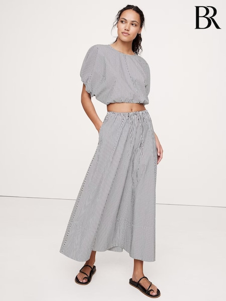 Banana Republic Blue Stripe Poplin Maxi Skirt (F26529) | €131
