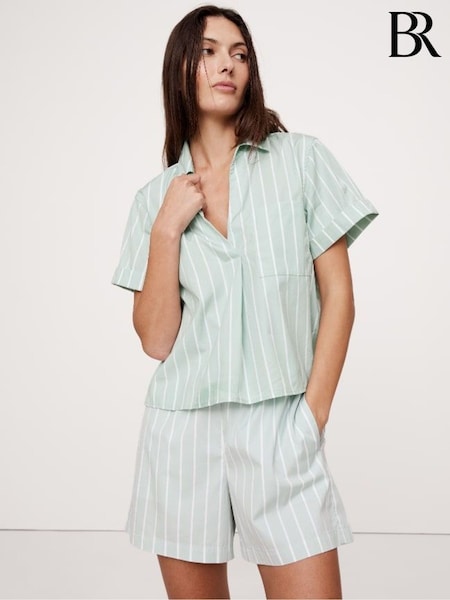 Banana Republic Green The Oversized Popover Top (F26548) | kr714