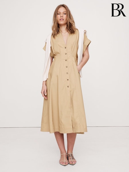 Banana Republic Beige Poplin Shirt Dress (F26572) | €110