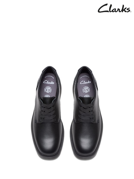 Clarks Black Leather Wide Fit (G) Older Girls Eris Pure Brogues (F26596) | €61 - €64