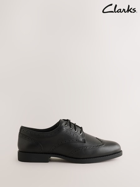Schwarzes Leder - Clarks Older Girls Tapa Pure Leather Brogues (F26601) | 62 € - 66 €