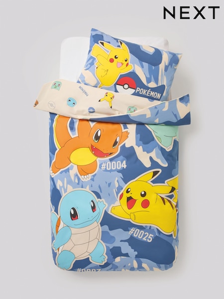 Blue Pokemon Duvet Cover and Pillowcase Set (F26682) | €31
