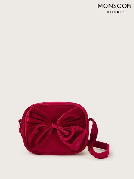 أحمر - Monsoon Velvet Bow Bag (F26718) | ‏87 د.إ.‏