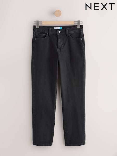 Black Mid Rise Ankle Straight Leg Jeans (F26749) | 157 QAR